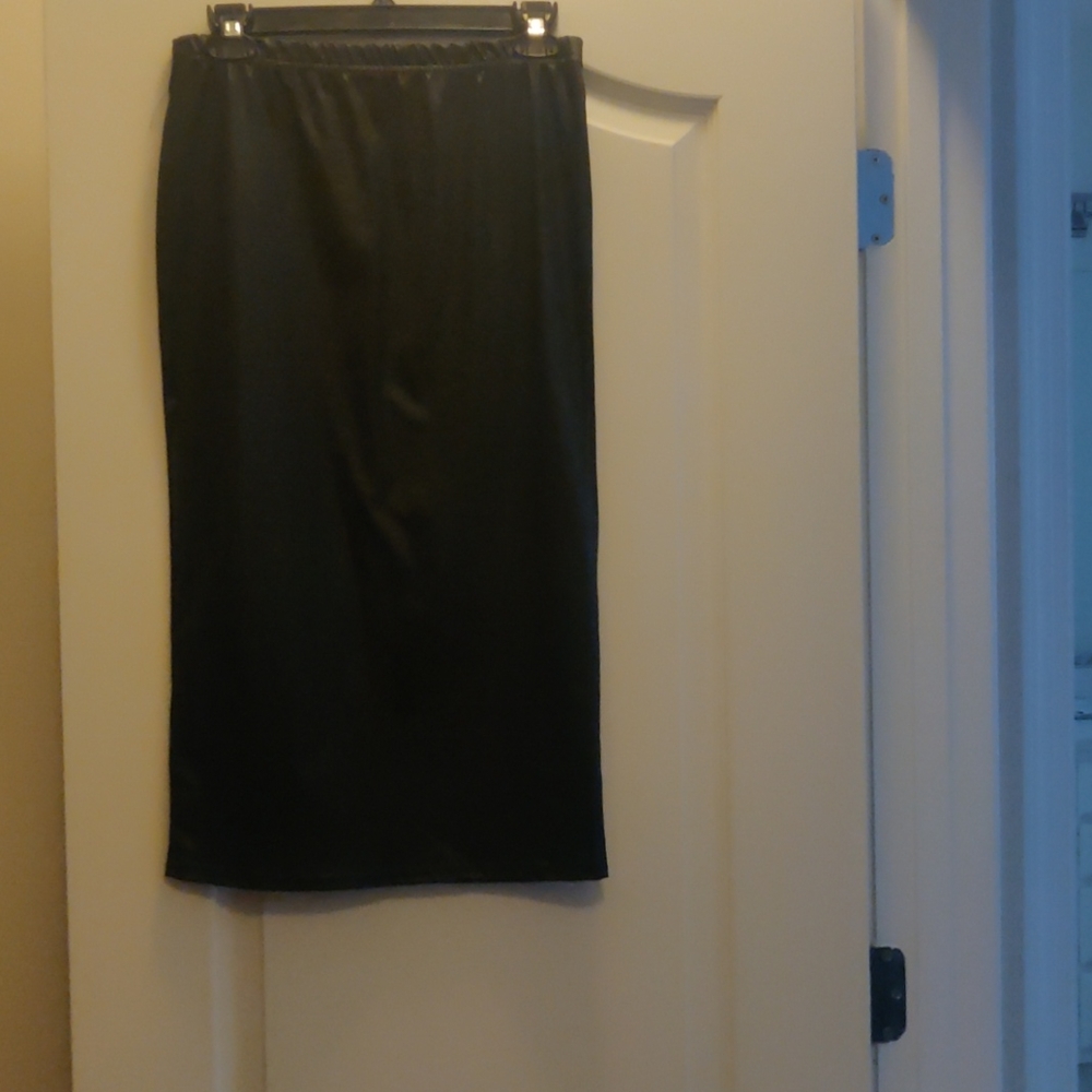 Black leather skirt